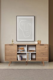 Hanah Home Sina 4621 Consola Roble Zafiro y Blanco